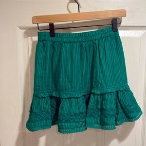 Urban Outfitters green ruffle mini skirt size Xanax